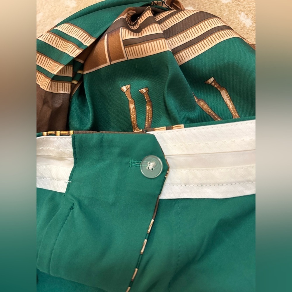 Pearl by lela rose NWT green equestrian twill wide leg pants women’s size 12 - Picture 6 of 10